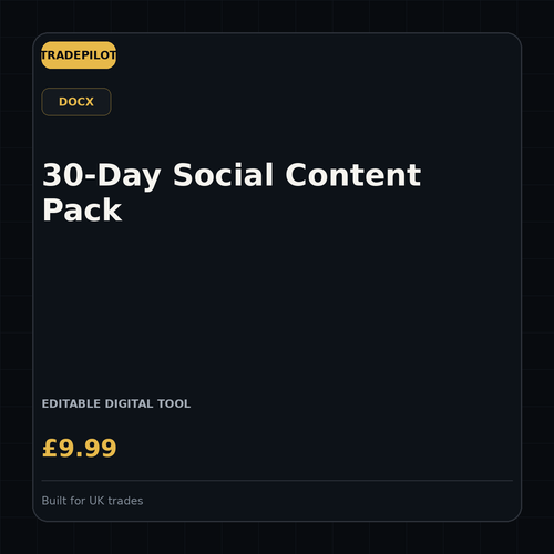 TradePilot 30-Day Social Content Pack digital resource cover